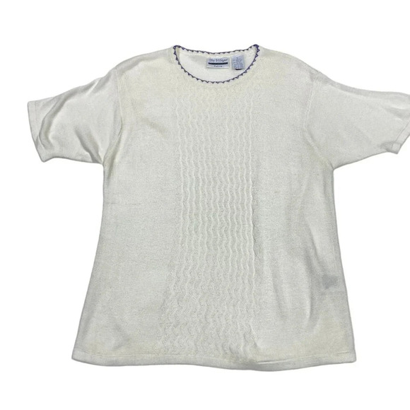 The Villager Cream Sweater Top, Size Petite Small, Vintage 1960's Feminine - Picture 6 of 10